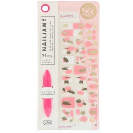 Vika Nailjam, Гелевые полоски для ногтей для ногтей на руках и ногах, Розовая глазурь, 38 полосок