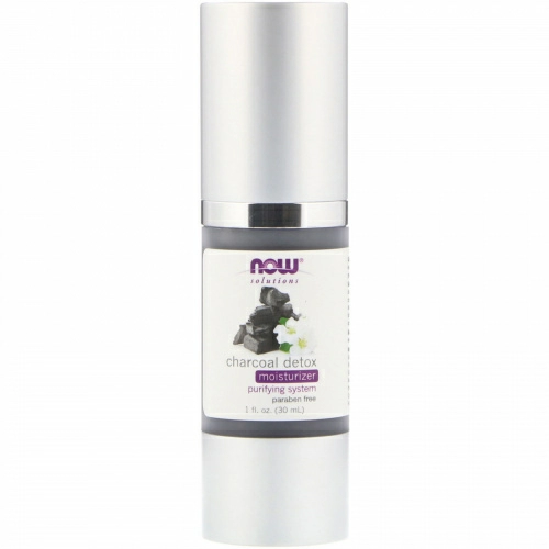 Now Foods, Solutions, увлажняющее детоксифицирующее средство из активированного угля, 1 ж. унц. (30 мл)