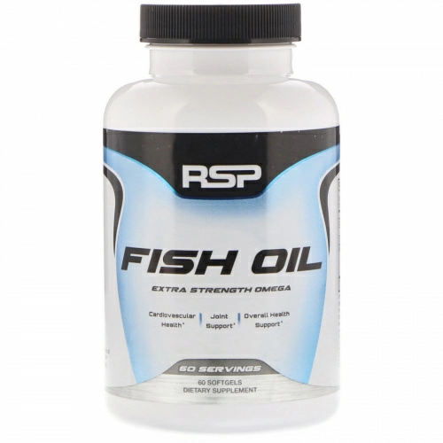 RSP Nutrition, Рыбий жир, экстрасила Омега кислот, 60 мягких таблеток