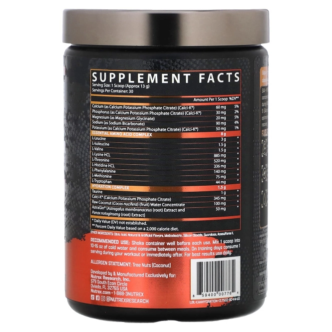 Nutrex Research, EAA + Hydration Кровавый апельсин 390 грамм