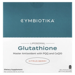 Cymbiotika, Глутатион, липосомальный препарат, цитрусовые, 25 пакетиков по 5 мл