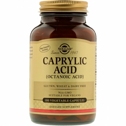 Solgar, Каприловая кислота, 100 vegetable capsules