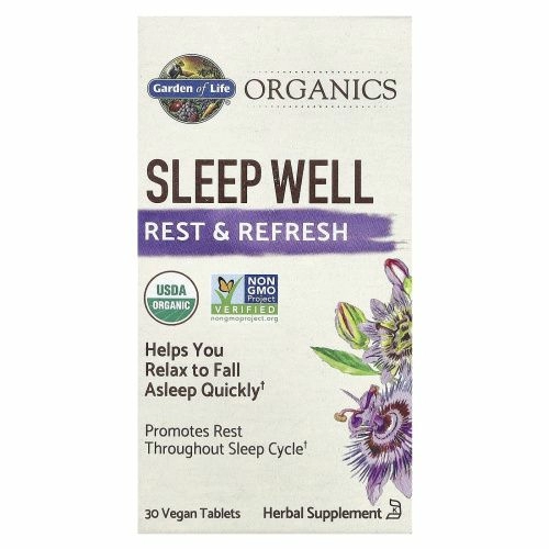 Garden of Life, MyKind Organics, Sleep Well, для крепкого сна, отдыха и восстановления, 30 веганских таблеток
