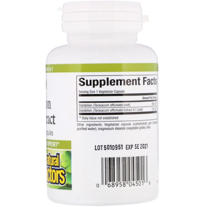 Natural Factors, Dandelion Root Extract, 90 Vegetarian Capsules