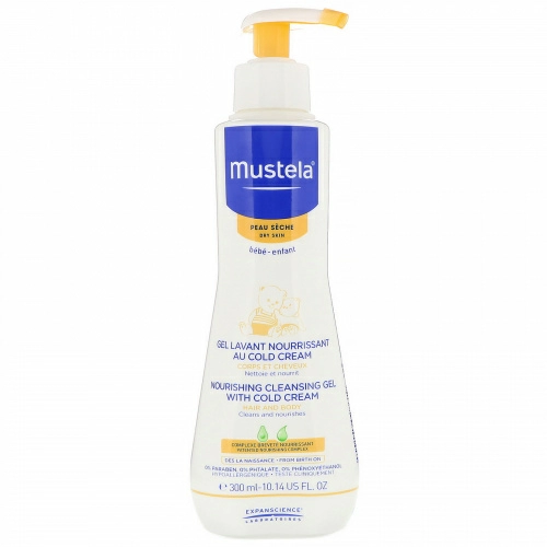 Mustela, детский, питающий очищающий гель с холодным кремом, для сухой кожи, 10,14 ж. унц. (300 мл)