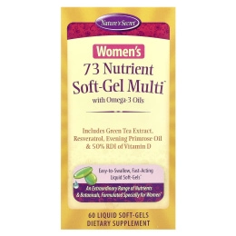 Nature's Secret, 73 Nutrient Soft-Gel Multi для женщин, с маслами омега-3, 60 желатиновых капсул с жидким содержимым