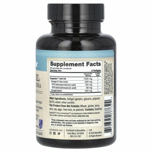 NatureWise, масло криля, омега-3 ЭПК и ДГК, 120 мягких таблеток