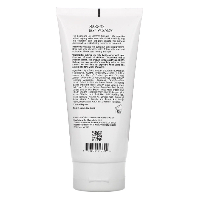 PrescriptSkin, очищающее средство с витамином C, улучшенный осветляющий и очищающий гель, 177 мл (6 жидк. унций)