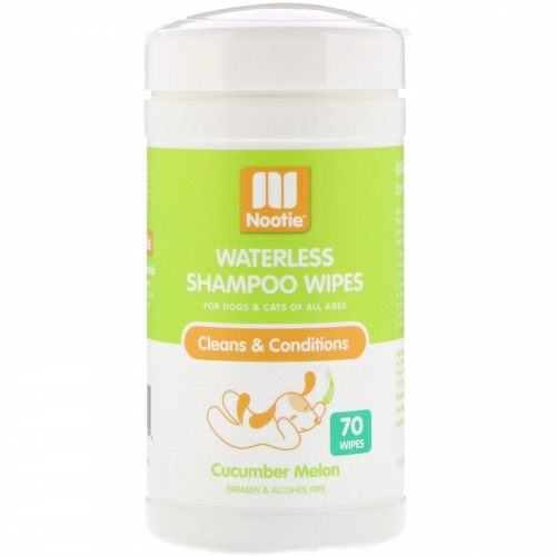Nootie, Waterless Shampoo Wipes, Cucumber Melon, 70 Wipes
