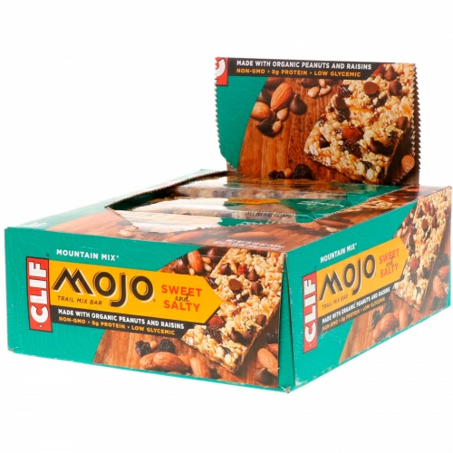 Clif Bar, Mojo, сладкие и соленые батончики, горная смесь, 12 батончиков, 1,59 унции (45 г) каждый