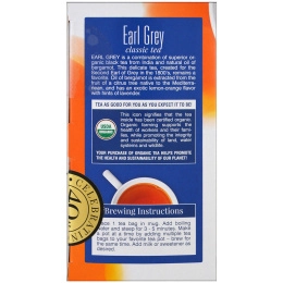 Davidson's Tea, Органический классический чай Эрл Грей, 25 чайных пакетиков, 1,77 унции (50 г)