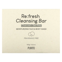 Purito, Re: Fresh Cleansing Bar, древесный уголь и морские водоросли, без отдушек, 100 г (3,52 унции)