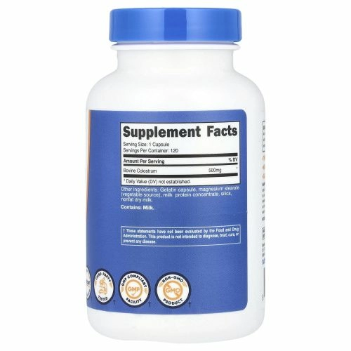 Nutricost, Молозиво, 500 мг, 120 капсул