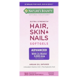Nature's Bounty, Optimal Solutions®, для здоровья волос, кожи и ногтей, 30 капсул с быстрым высвобождением