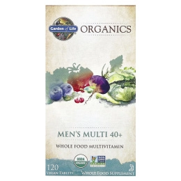 Garden of Life, KIND Organics, Men's Multi 40+, 120 веганских таблеток