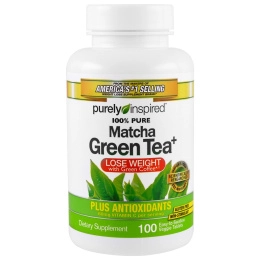 Purely Inspired, Чистый зеленый чай матча, 100 легких для глотания вегетарианских таблеток