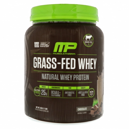 MusclePharm, Сывороточный белок, полученный из молока откормленных травой коров, шоколадный, 1 фунт (455 г)