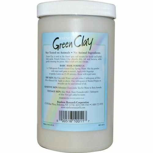 Rainbow Research, Французская зеленая глина в порошке, маска для лица, 32 унции