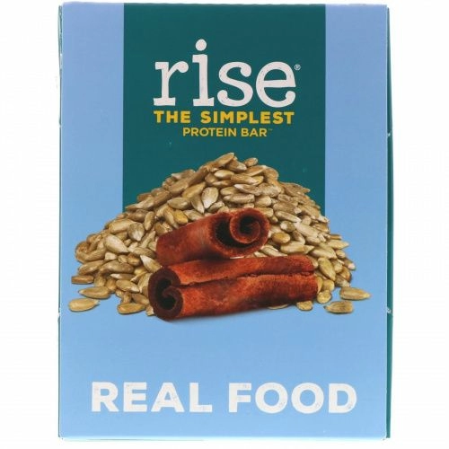 Rise Bar, Простейший протеиновый батончик, подсолнечник и корица, 12 батончиков, 2,1 унц. (60 г) каждый