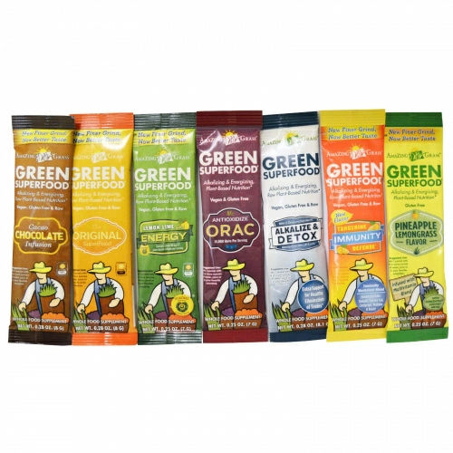 Amazing Grass, Reen Superfood Кубок шейкер и 7 Ароматы Зеленый Суперпищи, 1 - 20 унций чашки, 7 Пакеты (7 г) Каждый