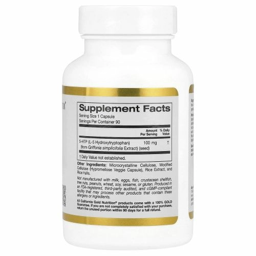 California Gold Nutrition, 5-HTP, поддержка настроения, 100 мг, 90 вегетарианских капсул