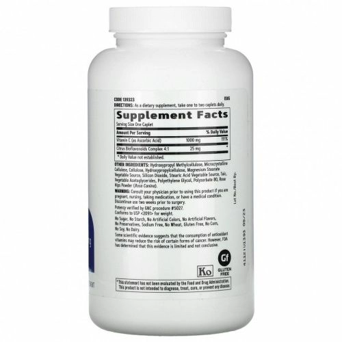 GNC, Vitamin C with Citrus Bioflavonoids, Timed-Release, 1,000 mg, 180 Vegetarian Caplets