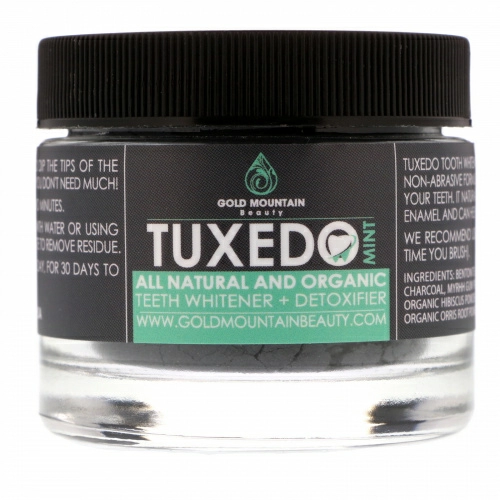 Gold Mountain Beauty, Tuxedo, полностью натуральные и органические отбеливание и детоксикация зубов, Мята, 32 г
