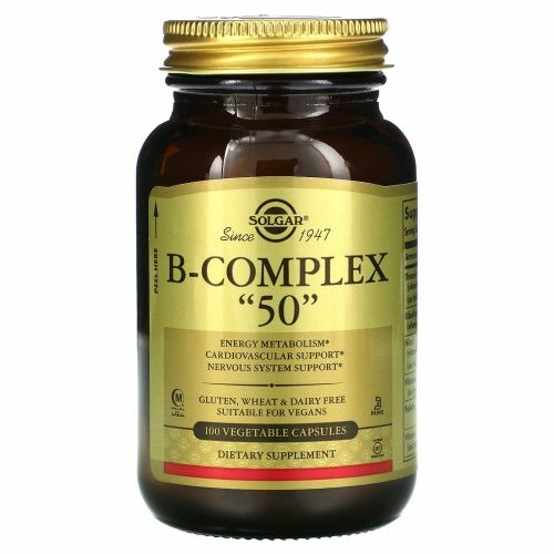 Solgar B-COMPLEX "50", 100 вегетарианских капсул