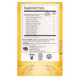 Yogi Tea, поддержка при стрессе, сладкий клементин, без кофеина, 16 чайных пакетиков, 32 г (1,12 унции)