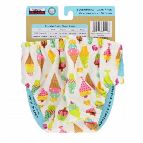 Charlie Banana, Многоразовый подгузник для плавания, Gelato, Большой, 1 подгузник
