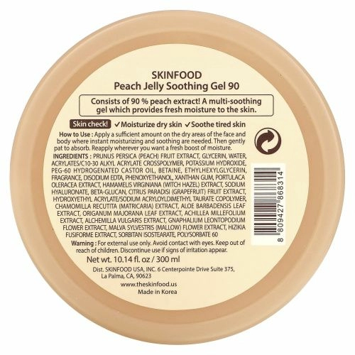 Skinfood, Peach Jelly, успокаивающий гель (персиковое желе) 90, 300 мл (10,14 жидк. унций)
