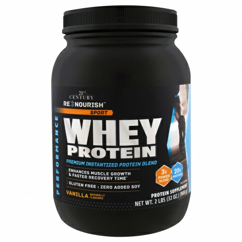21st Century, Renourish, Sport, Whey Protein, Vanilla,32 oz (908 g)