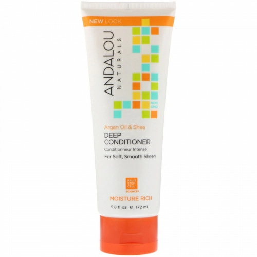 Andalou Naturals, Кондиционер глубокого действия, интенсивное увлажнение, Аргановое масло и масло ши, 5,8 унции (172 мл)