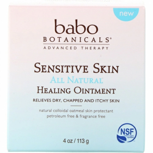 Babo Botanicals, Для чувствительной кожи, абсолютно натуральный продукт, лечебная мазь, 4 унц. (113 г.)