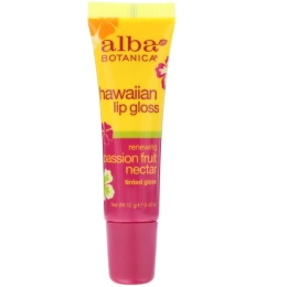 Alba Botanica, Страсть, четкий блеск для губ с фруктовым нектаром, 0.42 унций (12 г)