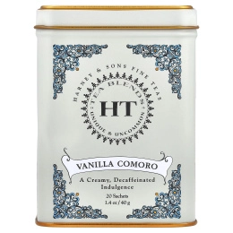 Harney & Sons, HT Tea Blends, коморская ваниль, без кофеина, 20 чайных пакетиков, 40 г (1,4 унции)