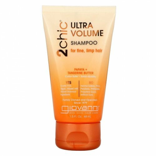 Giovanni, 2chic, Ultra-Volume Shampoo, For Fine, Limp Hair, Papaya + Tangerine Butter, 1.5 fl oz (44 ml)