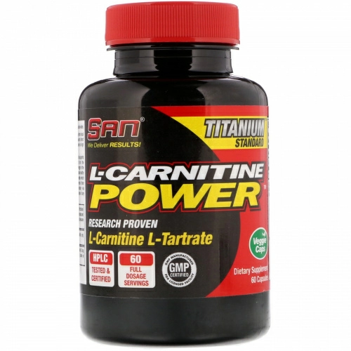 SAN Nutrition, L-карнитин, порошок, 60 капсул
