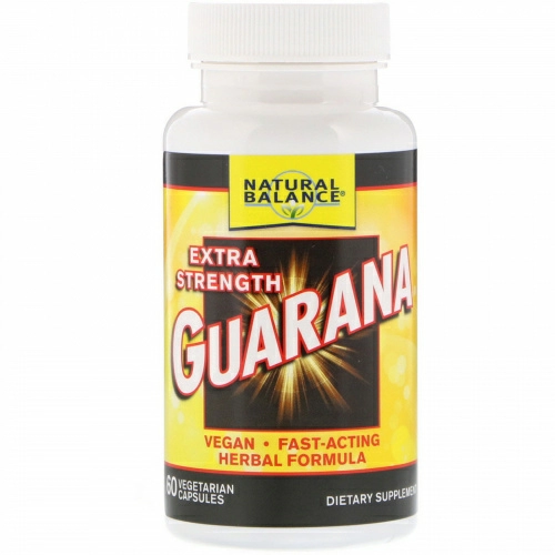 Natural Balance, Гуарана, Guarana Extra Strength, 60 вегетарианских капсул