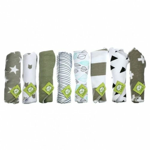 KeaBabies, Нагрудники-банданы, для детей 0–36 месяцев, GrayScape, 8 шт.