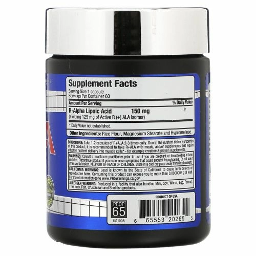 ALLMAX Nutrition, R+ Альфа-липоевая кислота (Максимальная сила R- Альфа-липоевая кислота), 150 мг, 60 вегетарианских капсул