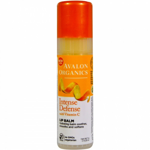 Avalon Organics, Смягчающий бальзам для губ с витамином C, 0,25 унции (7 г)
