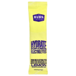 BUBS Naturals, Hydrate or Die®, смесь для приготовления электролитического напитка, со вкусом лимона, 20 пакетиков по 12,1 г (0,43 унции)