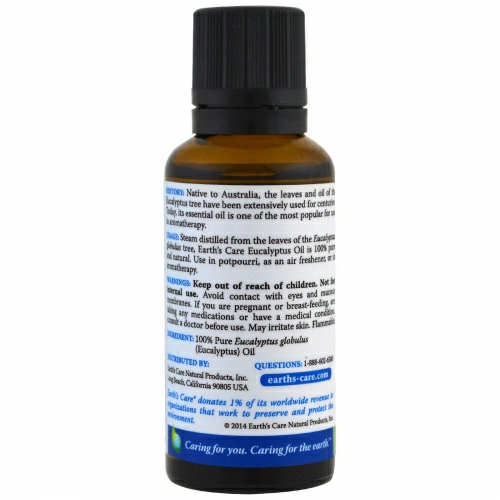 Earth's Care, Масло эвкалипта, 1 унция (30 мл)