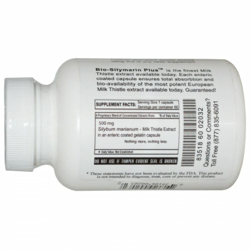 Aloha Medicinals Inc., Био-Силимарин Плюс, 500 мг, 60 капсул