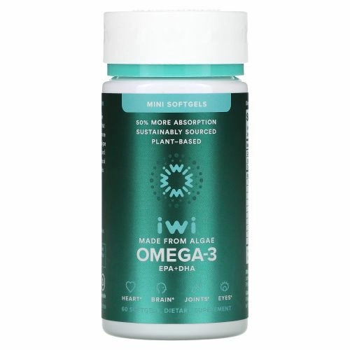 iWi, омега-3, ЭПК и ДГК, 60 мини-капсул