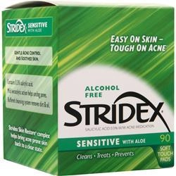 Blistex, Не содержащий спирта Stridex Sensitive с подушечками из Алоэ 90 подушечек