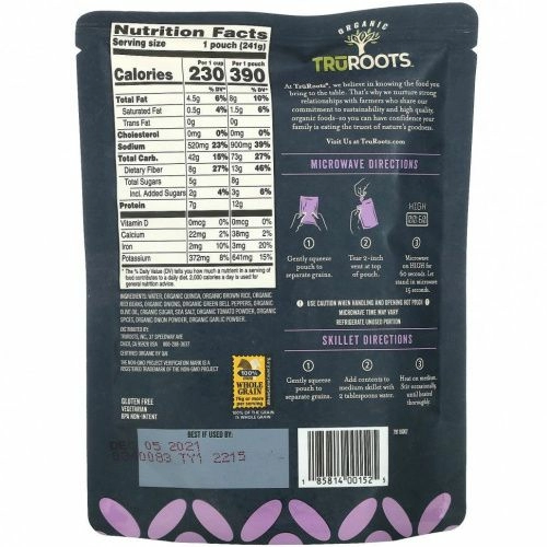 TruRoots, Органический продукт, киноа, смесь коричневого риса и красной фасоли, в испанском стиле, 241 г (8,5 унции)
