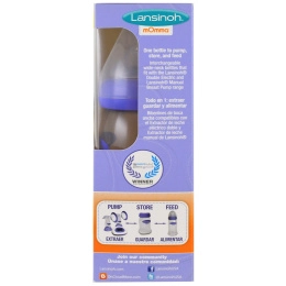 Lansinoh, Бутылочка с соской, имитирующей натуральные колебания, со средней скоростью вытекания, 8 унций (240 мл)