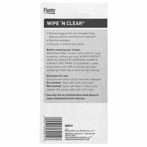 Flents, Wipe 'N Clear, текстурированная салфетка для линз, 1 шт.